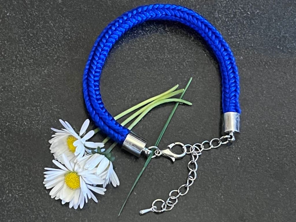 Violet chunky braid bracelet handmade by Bella Flor